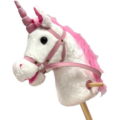 Hobby horse unicorn se zvukem a kolečky Nia Baby Mix white – Sleviste.cz