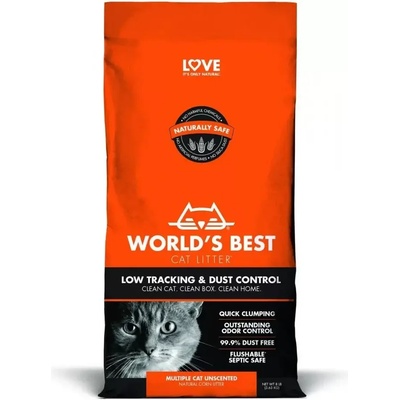 World' s Best Cat Litter Worlds Best Cat Litter Low Tracking 3.63kg - формула за по-малко полепване по лапите