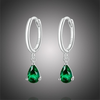 Grace Silver Jewellery stříbrné Swarovski Elements Dióna E-SCE1018-GN/104 zelená