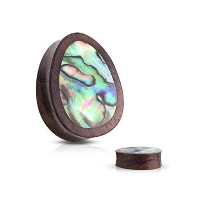 Šperky4U Sono wood plug do ucha s perletí PL01257-08
