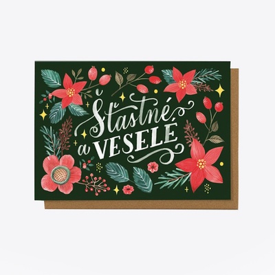 Šťastné a veselé - přání zelené