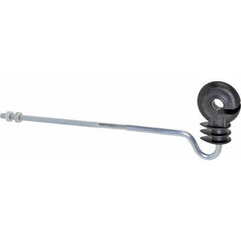 Kruhový izolátor na elektrický ohradník predsadený, so zakrivenou podperou, dĺžka 22 cm, závit M6 - 10 ks