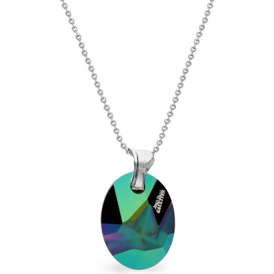 Spark se Swarovski elements ovál scarabeaus green 8028