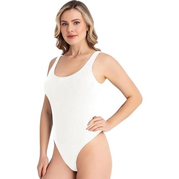 Бяло боди-прашка с широка презрамка