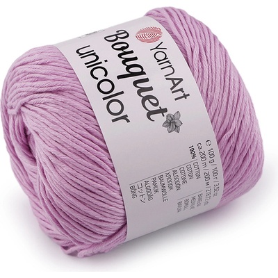 Prima-obchod Bavlněná pletací příze Bouquet Unicolor 100 g, barva 6 (3212) fialová sv.