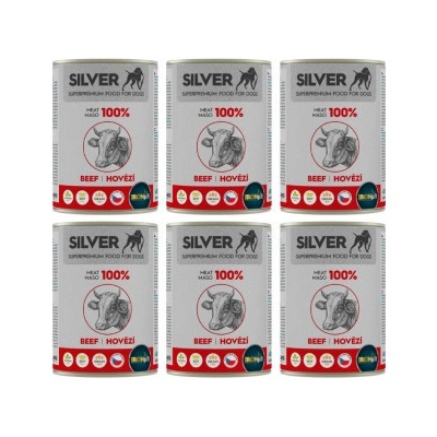 IRONpet Silver Dog Hovězí 100% masa 6 x 400 g