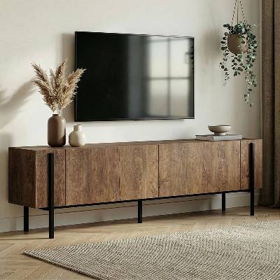 TopMebel Nexus TopMebel ТВ шкаф от меламин в цвят орех, 180x30x45.5 см