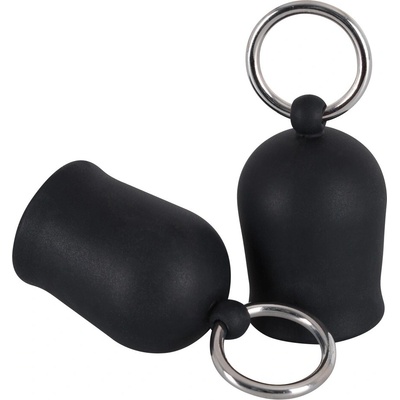 You2Toys Silikonové přísavky na bradavky s kovovými kroužky Black Velvets, 2 ks