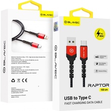 Blavec CRA-UC6BR10 USB Type-C - PD 66W 6A, 1m, černý, červený