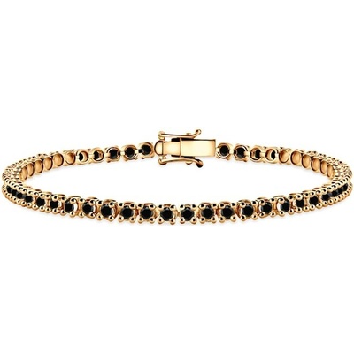 SAVICKI Tenisový náramok Luminy 3,2 mm žlté zlato, čierne diamanty SAV-B-TENIS-17CM-32SZ-22K-585-CZD-Z