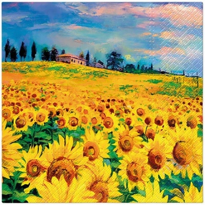 PAW SDL142000 Painted Sunflowers servítky 3V 20ks 33x33cm