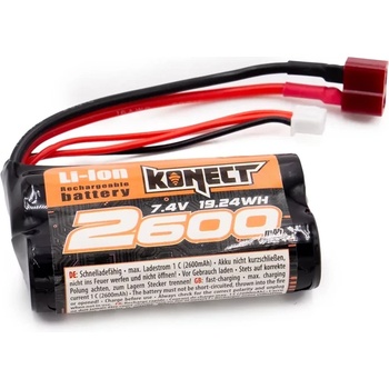 KONECT Батерия 2 клетки Lion KONECT LI-ION BATTERY 7.4V 2600MAH 15C с Т конектор KN-LI0742600 (KN-LI0742600)