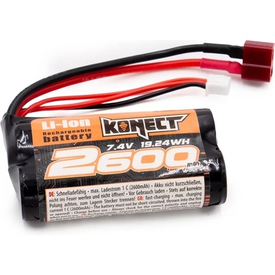 KONECT Батерия 2 клетки Lion KONECT LI-ION BATTERY 7.4V 2600MAH 15C с Т конектор KN-LI0742600 (KN-LI0742600)