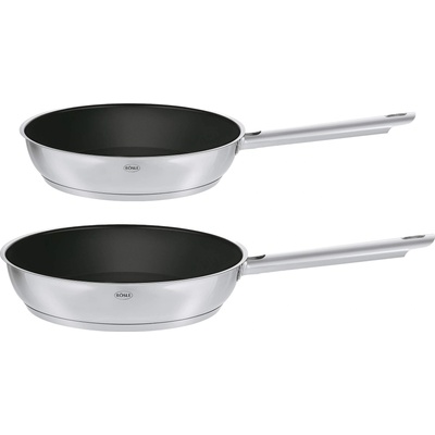 RÖSLE ELEGANCE 2-piece frying pan set, high-quality universal pans with robust ProCera non-stick coating, 20 cm and 28 cm, 18/10 stainless steel, suitable for induction - 13363