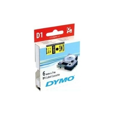 Originálna páska Dymo D1, 6mm, 43618, S0720790, čierna tlač/žltý podklad, 7m