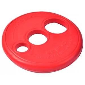 Rogz Medium Red - Забавна играчка за кучета - летяща гумена чиния, 23 см