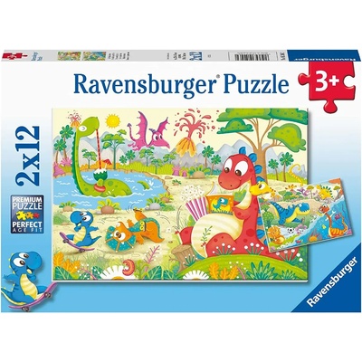 Ravensburger - Puzzle 2x12 Favorite dinosaurs - 1 - 39 piese