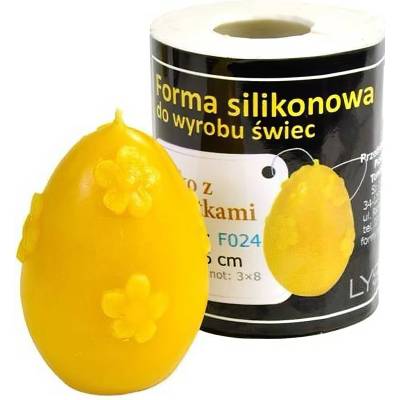 Silikonová forma - vajíčko s květy - 6 cm - F024