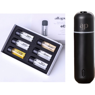 AlfaPureo eDrive inteligentní difuzér do auta black + 6 ks aroma olejů