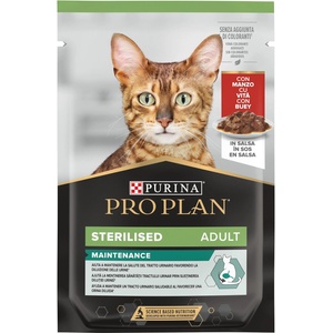 Purina pro plan sterilised- Пауч за кастрирани котки в зряла възраст с Говеждо-85гр
