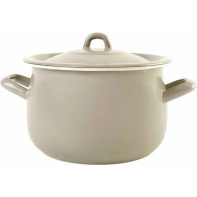 Olymp Hrnec Klasik smaltovaný baněný s poklicí 16 cm 26 l Elegant Grey
