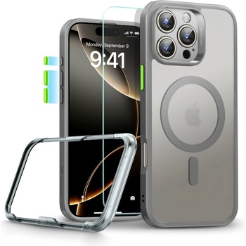 ESR Удароустойчив кейс с MagSafe и протектор за iPhone 16 Pro от ESR Classic Pro Set Halolock - Frost Grey (4894240230039)