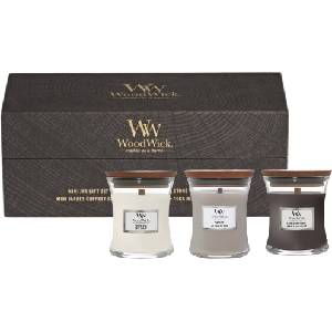 WoodWick Fireside & White Teak & Sand Driftwood 3 pcs