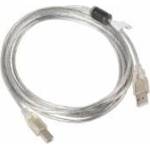 LANBERG USB A to USB B Cable Lanberg CA-USBA-12CC-0030-TR Printer Transparent 3 m (3 m)