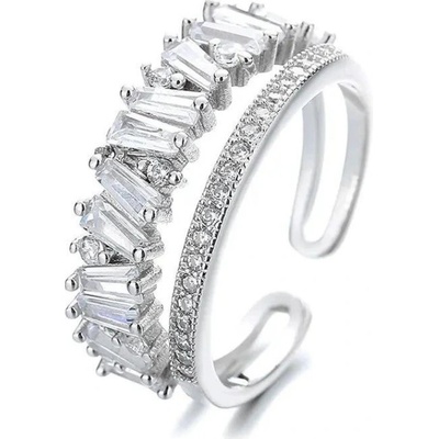 Majya Stříbrný dvouřadý prsten STEPHANY big 10861