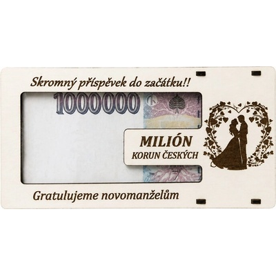Dárková krabička na peníze "Milion novomanželům"
