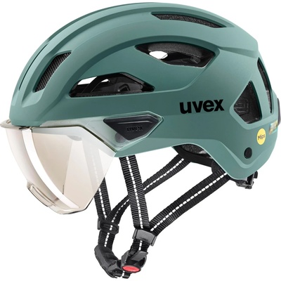 uvex Каска за велосипед Uvex Stride Visor Mips Cat. 1 Bike helmet - Sage Green Matt / Litemirror Silver - размер 56-59 cm (851-1962-0312)