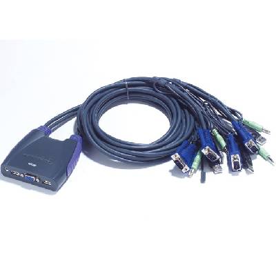KVM суич ATEN CS64US, от 2x USB A(ж), 1x HDB-15(VGA)(ж), 1x 3.5mm jack(ж) към 4x USB A(м), 4x HDB-15(VGA)(м), 4x 3.5mm jack(м) (CS64US)