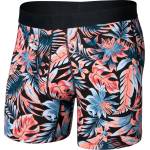 Saxx Мъжко синтетично термобельо Saxx Droptemp Cooling Cotton Boxer Brief Fly Everyday base layer - Palm Passion / Black (014-2472-0813)