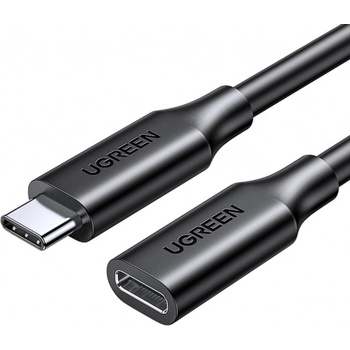 Ugreen 10387 USB typu C 3.1 Gen2 samec - samica s niklovým pokovovaním, 1m, černý