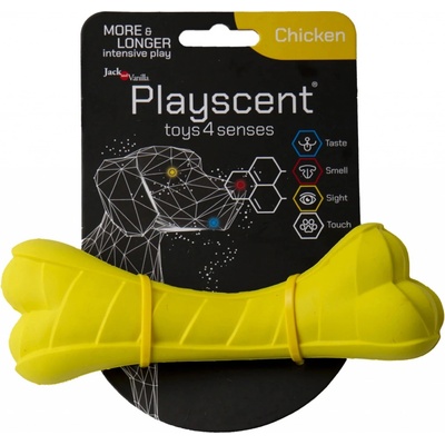 Jack and Vanilla Playscent kost Chicken, žlutá, 16 cm