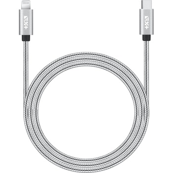 NEXT Метален кабел usb-c към lightning 1.2 m от next one - сребрист (k-lght-usbc-met-sl)