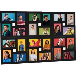 vidaXL Фоторамка колаж за 24 снимки (13x18 см), черна, МДФ (332791)