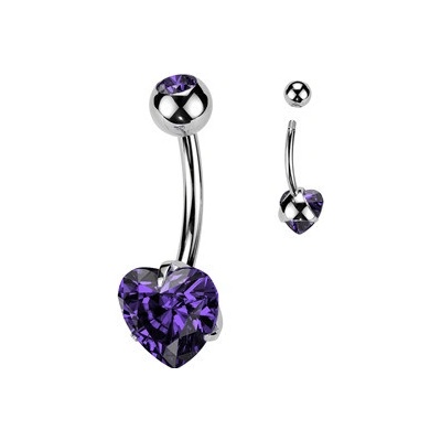 Šperky4U piercing do pupíku srdce titan TIT1058-P – Zboží Dáma