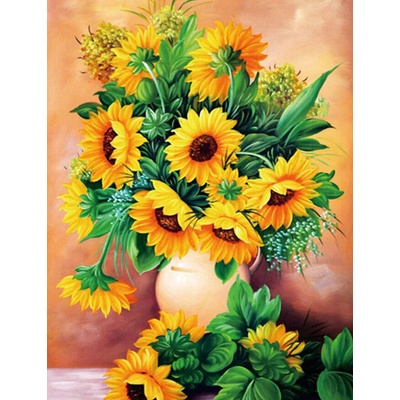 Norimpex Diamantový obrázek Kytice slunečnic ve váze 30 x 40 cm 1006707