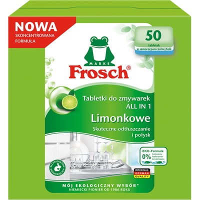 Frosch Tablety do umývačky riadu Green Lemon All In ONE 50 ks