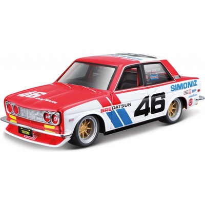 MAISTO design Tokyo Mods BRE Datsun 510 červeno-bílá s číslem 46 1:24