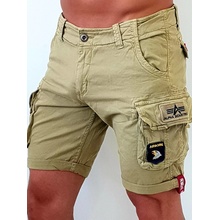 Alpha Industries Crew short Patch Sand pánske šortky hnedá piesková
