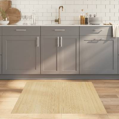 vidaXL Килим правоъгълен, светъл, естествен цвят, 100x100 см, бамбук (376801)