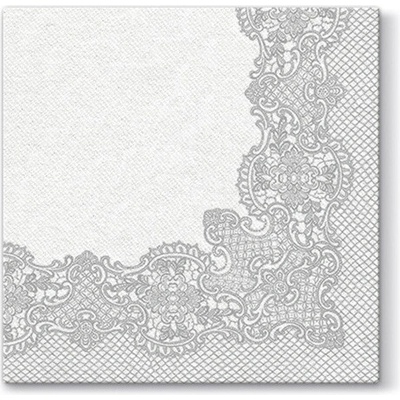 PAW ubrousky Airlaid L Royal Lace Silver 40x40cm