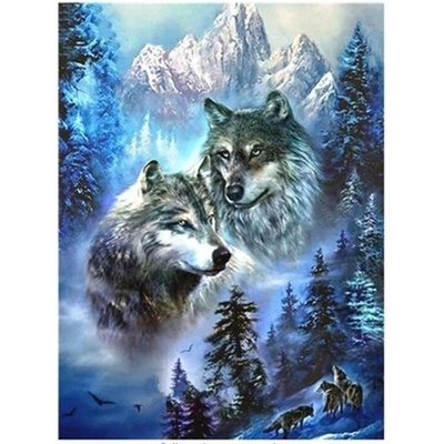 Norimpex Dva vlci v horách 30 × 40 cm 1009379