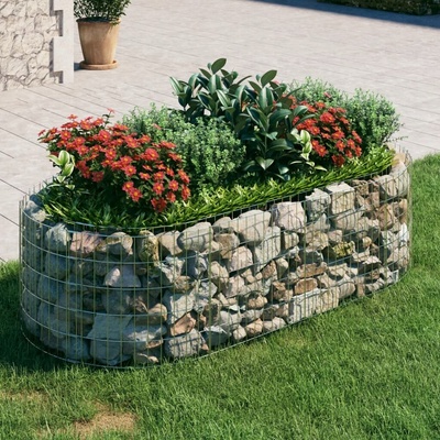 vidaXL Gabionový vyvýšený záhon pozinkované železo 200 x 100 x 50 cm