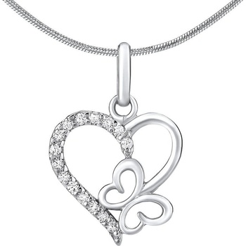 SILVEGO Strieborný prívesok Srdce s motýlikom ZT54279