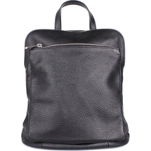 Vera Pelle Malý/střední černý kožený batoh/crossbody kabelka no. 210