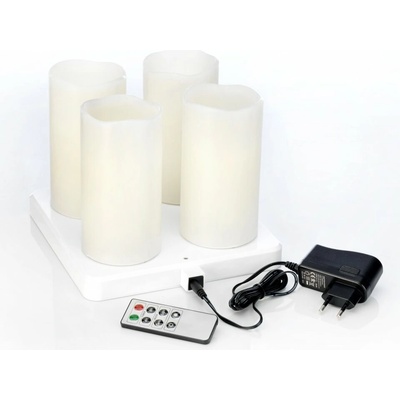 SAHM Sada LED sviečok PILLAR 150x75 mm, biela vonkajšie - 4ks / bal 100021890
