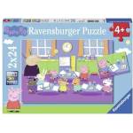 Ravensburger Пъзел Ravensburger от 2 x 24 части - Прасенцето Пепа в училище (09099) - ozone